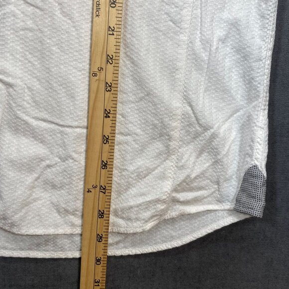 A21 Mens XL White Textured Long-Sleeve Button-Up Shirt W/ Contrast Accents - Picture 10 of 11